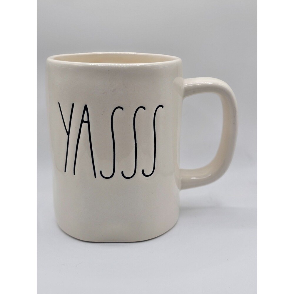 Rae Dunn YASS Mug Artisan Collection Magenta White Coffee Cu